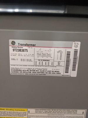 GE 112.5 KVA Transformers | Myers Technology Co., LLC