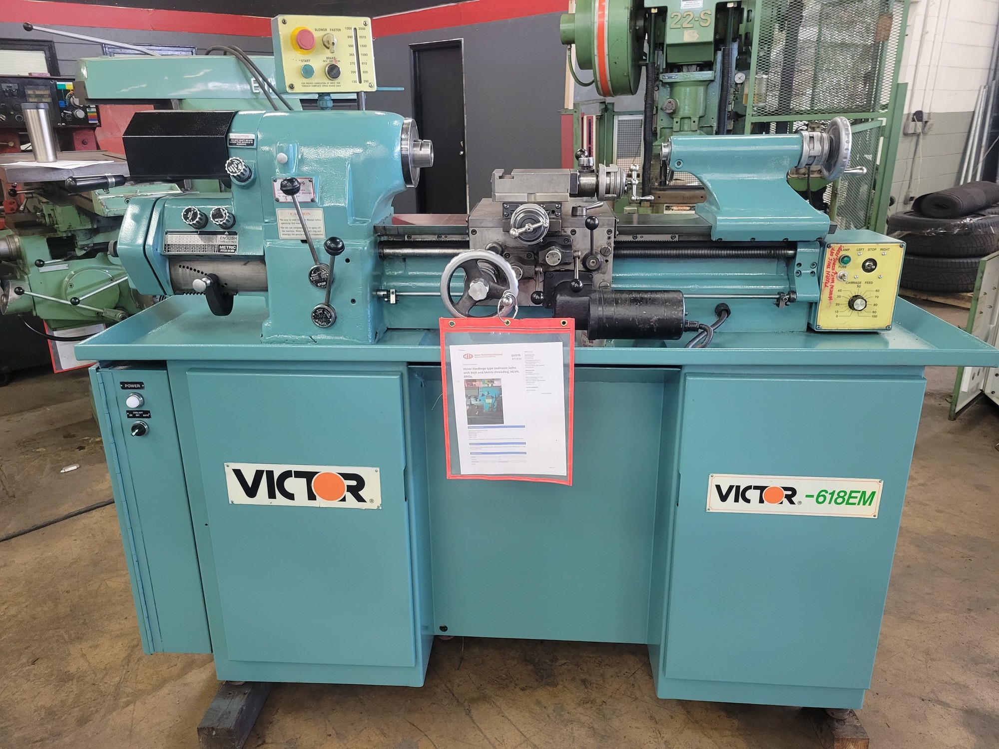 VICTOR 618EM Toolroom Precision Lathes | Myers Technology Co., LLC